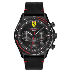 SCUDERIA FERRARI PILOTA EVO Chronograph Black Round Dial Men's Watch- 0830712