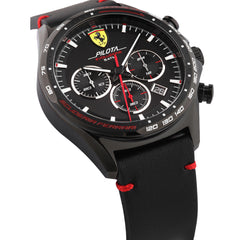 SCUDERIA FERRARI PILOTA EVO Chronograph Black Round Dial Men's Watch- 0830712