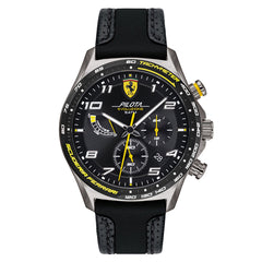 SCUDERIA FERRARI PILOTA EVO Chronograph Black Round Dial Men's Watch- 0830718
