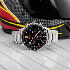 SCUDERIA FERRARI Pilota Evo Chronograph Black Round Dial Men's Watch - 0830720