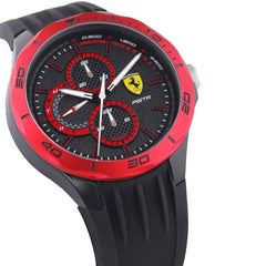 SCUDERIA FERRARI PISTA Multifunction Black Round Dial Men's Watch- 0830721
