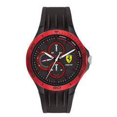 SCUDERIA FERRARI PISTA Multifunction Black Round Dial Men's Watch- 0830721