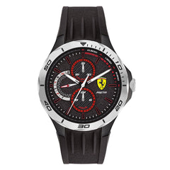 SCUDERIA FERRARI PISTA Multifunction Black Round Dial Men's Watch- 0830722