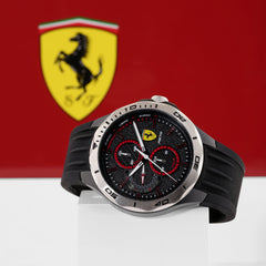 SCUDERIA FERRARI PISTA Multifunction Black Round Dial Men's Watch- 0830722