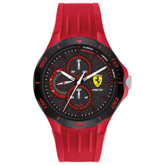 SCUDERIA FERRARI PISTA Multifunction Black Round Dial Men's Watch- 0830723