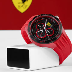 SCUDERIA FERRARI PISTA Multifunction Black Round Dial Men's Watch- 0830723