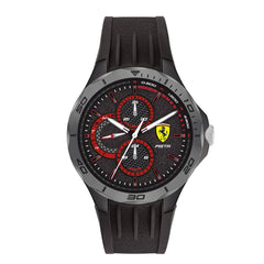 SCUDERIA FERRARI PISTA Multifunction Black Round Dial Men's Watch- 0830725