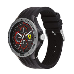SCUDERIA FERRARI PISTA Multifunction Black Round Dial Men's Watch- 0830725