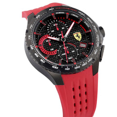SCUDERIA FERRARI PISTA Chronograph Black Round Dial Men's Watch- 0830727