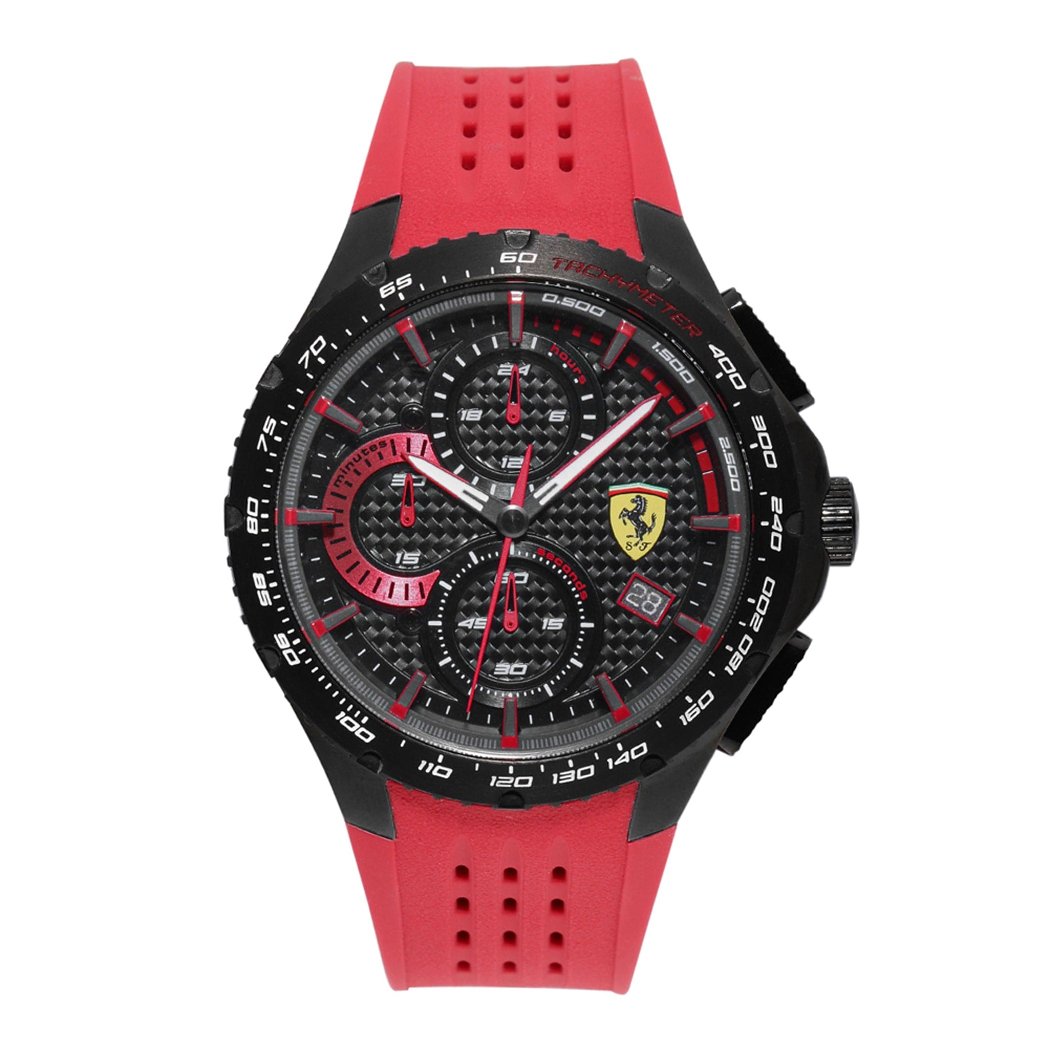 SCUDERIA FERRARI PISTA Chronograph Black Round Dial Men's Watch- 0830727