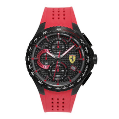 SCUDERIA FERRARI PISTA Chronograph Black Round Dial Men's Watch- 0830727