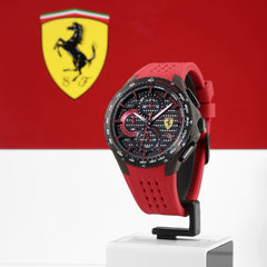 SCUDERIA FERRARI PISTA Chronograph Black Round Dial Men's Watch- 0830727