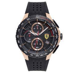 SCUDERIA FERRARI PISTA Chronograph Black Round Dial Men's Watch- 0830728