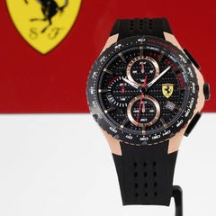 SCUDERIA FERRARI PISTA Chronograph Black Round Dial Men's Watch- 0830728