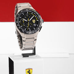 SCUDERIA FERRARI PISTA Chronograph Black Round Dial Men's Watch- 0830729