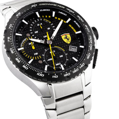 SCUDERIA FERRARI PISTA Chronograph Black Round Dial Men's Watch- 0830729
