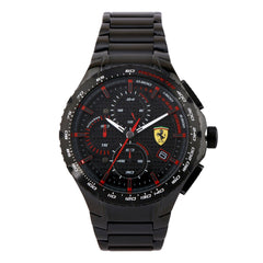 SCUDERIA FERRARI PISTA Chronograph Black Round Dial Men's Watch- 0830730