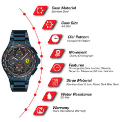 SCUDERIA FERRARI PISTA Chronograph Grey Round Dial Men's Watch- 0830731