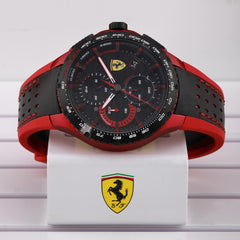 SCUDERIA FERRARI PISTA Chronograph Black Round Dial Men's Watch - 0830733