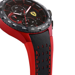 SCUDERIA FERRARI PISTA Chronograph Black Round Dial Men's Watch - 0830733