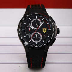 SCUDERIA FERRARI PISTA Chronograph Black Round Dial Men's Watch- 0830734