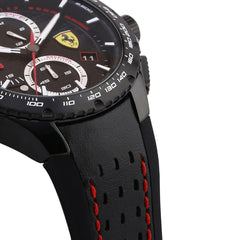SCUDERIA FERRARI PISTA Chronograph Black Round Dial Men's Watch- 0830734