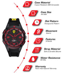SCUDERIA FERRARI Apex Quartz Black Round Dial Men's Watch - 0830747