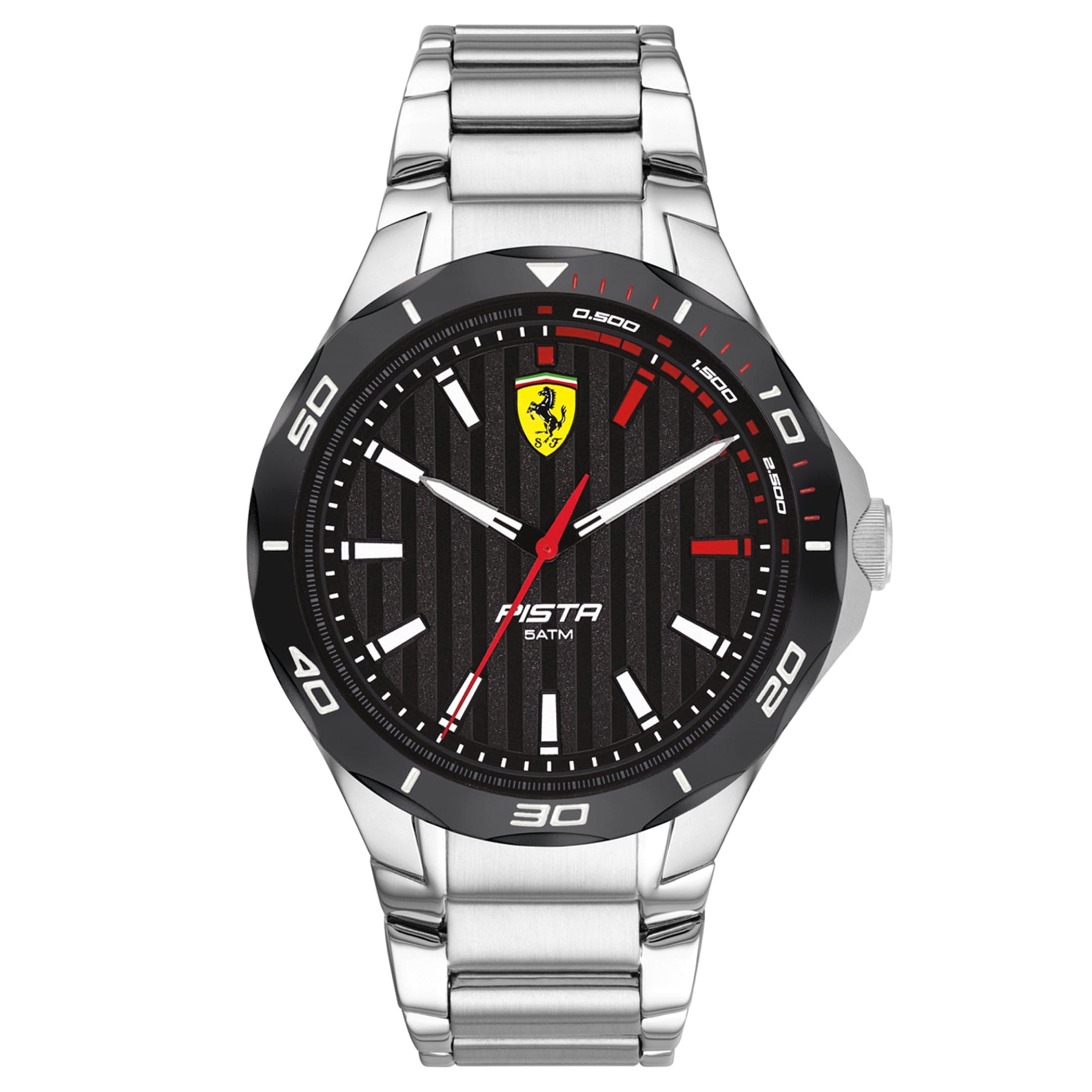 SCUDERIA FERRARI PISTA Quartz Black Round Dial Men's Watch- 0830750