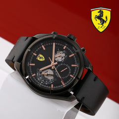 SCUDERIA FERRARI SPEEDRACER Multifunction Black Round Dial Men's Watch- 0830752