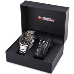 SCUDERIA FERRARI PILOTA EVO Chronograph Black Round Dial Men's Interchangabale Strap Watch - 0830758