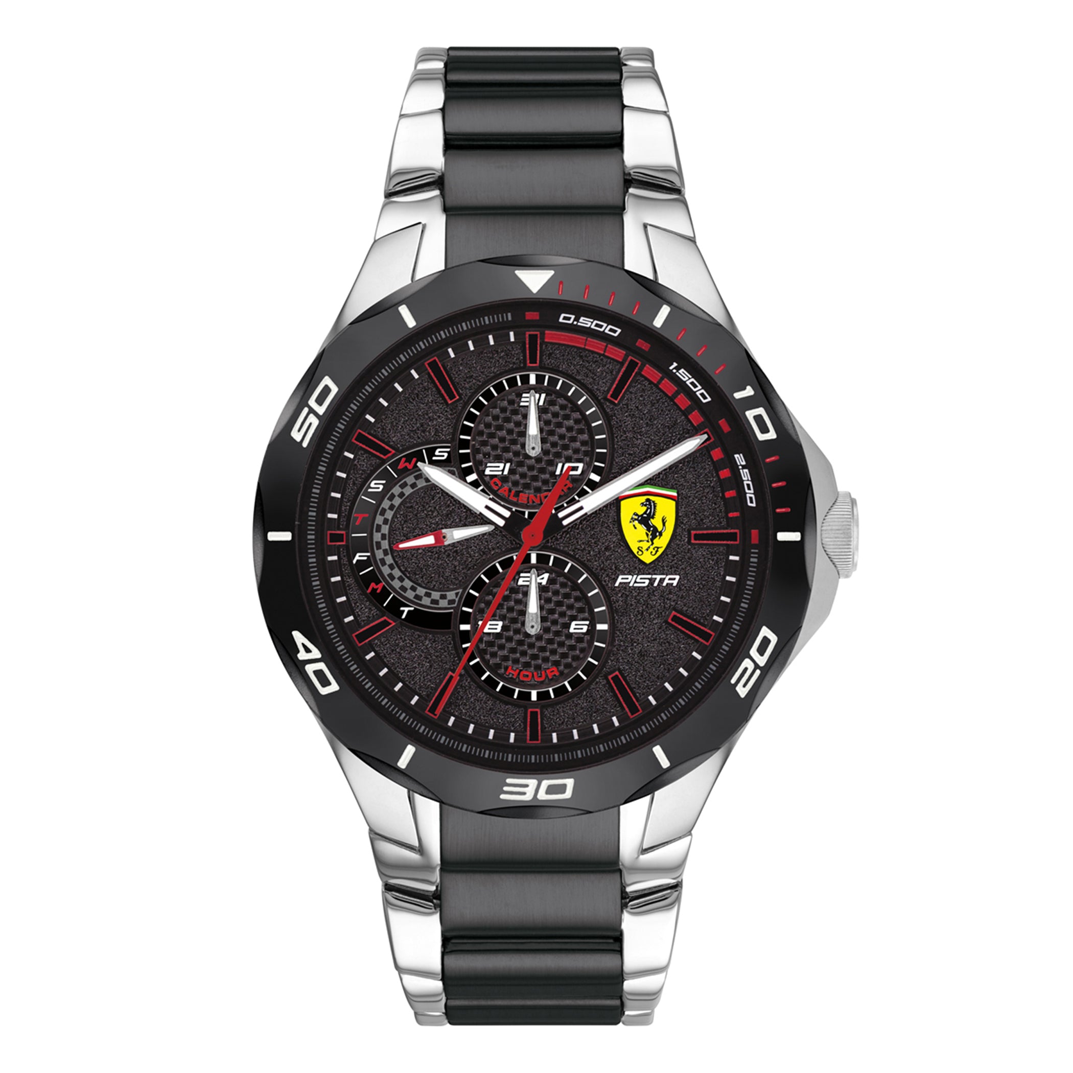 SCUDERIA FERRARI PISTA Multifunction Black Round Dial Men's Watch- 0830761