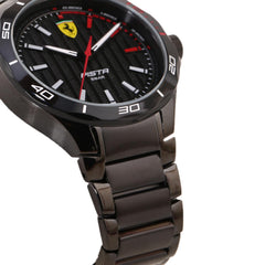SCUDERIA FERRARI Pista Quartz Black Round Dial Men's Watch - 0830763