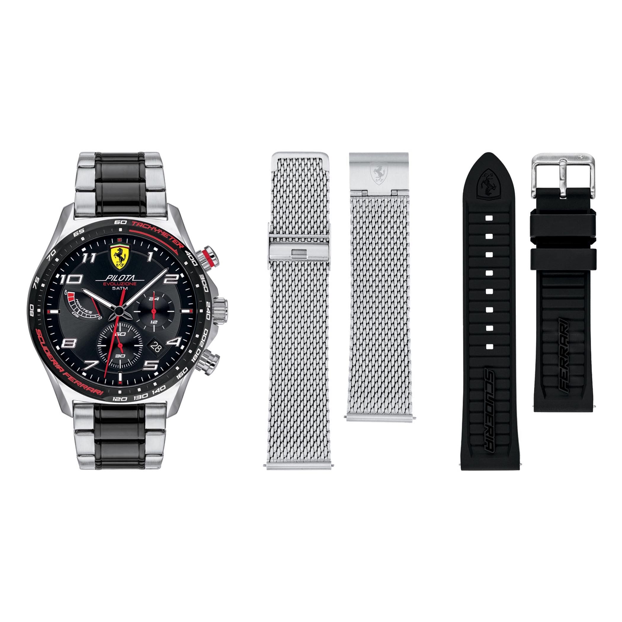SCUDERIA FERRARI PILOTA EVO Chronograph Black Round Dial Men's Watch - 0830768