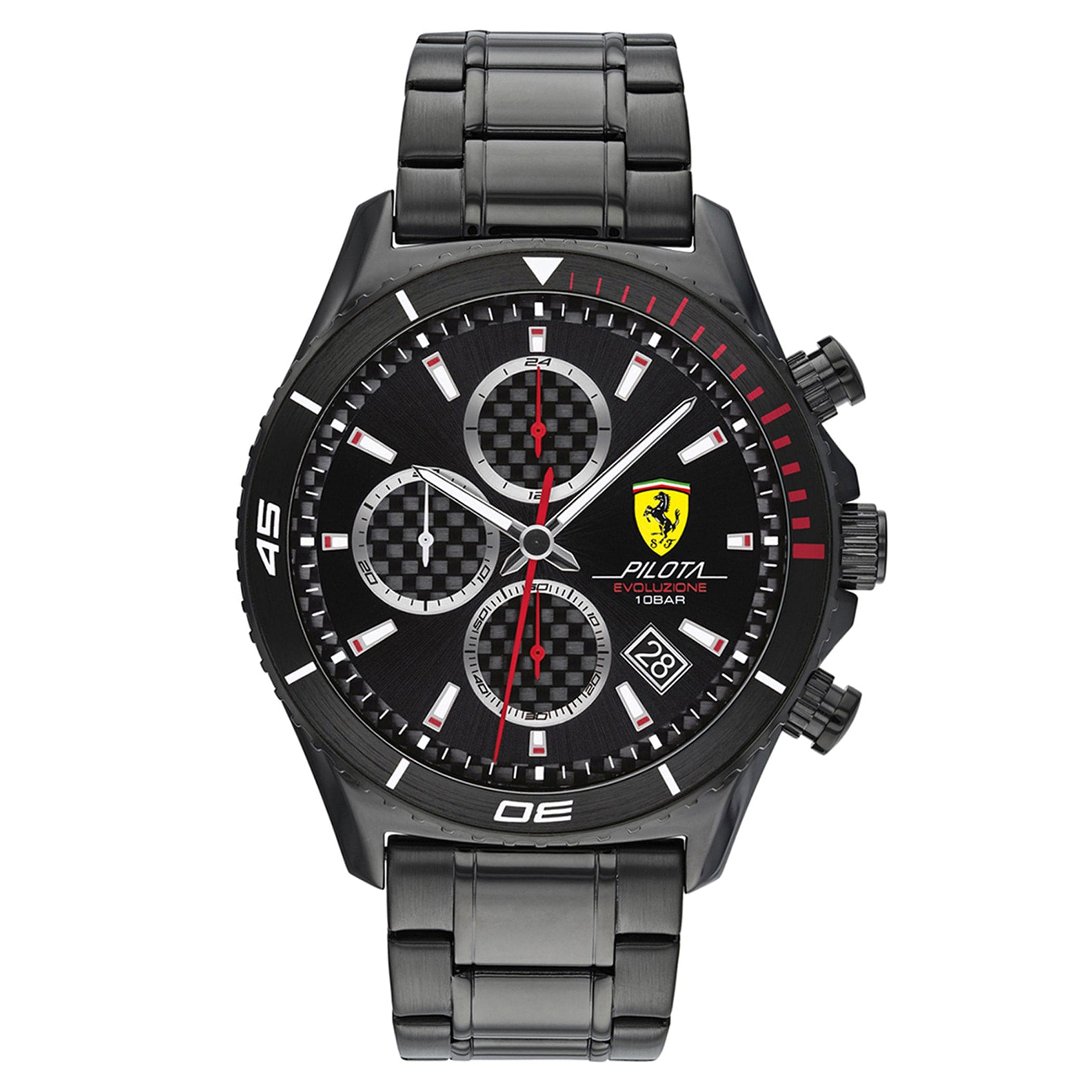 SCUDERIA FERRARI PILOTA EVO Chronograph Black Round Dial Men's Watch- 0830771
