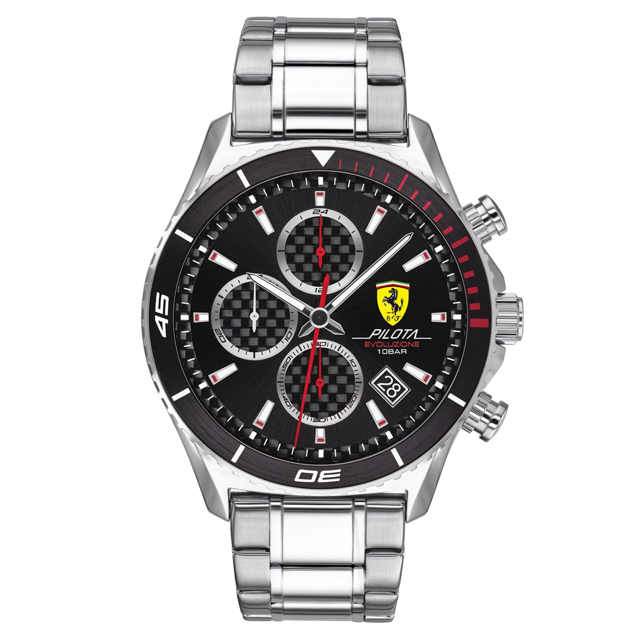 SCUDERIA FERRARI PILOTA EVO Chronograph Black Round Dial Men's Watch- 0830772
