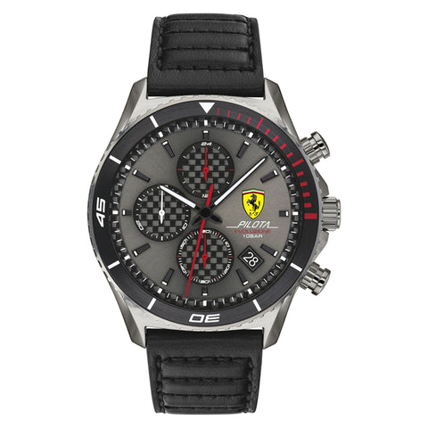 SCUDERIA FERRARI PILOTA EVO Chronograph Grey Round Dial Men's Watch- 0830773