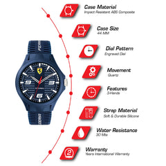 SCUDERIA FERRARI PIT CREW Quartz Blue Round Dial Men's Watch- 0830779