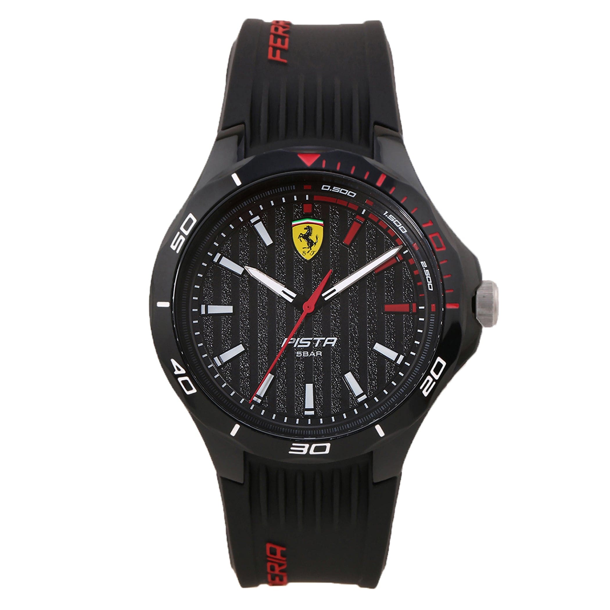 SCUDERIA FERRARI PISTA Quartz Black Round Dial Men's Watch- 0830780