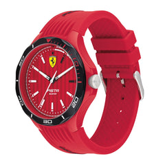 SCUDERIA FERRARI PISTA Quartz Red Round Dial Men's Watch- 0830781
