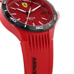 SCUDERIA FERRARI PISTA Quartz Red Round Dial Men's Watch- 0830781