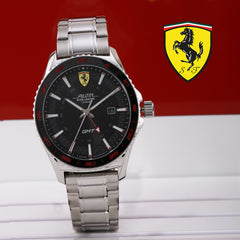 SCUDERIA FERRARI PILOTA EVO Swiss Quartz Black Round Dial Men's Watch- 0830811