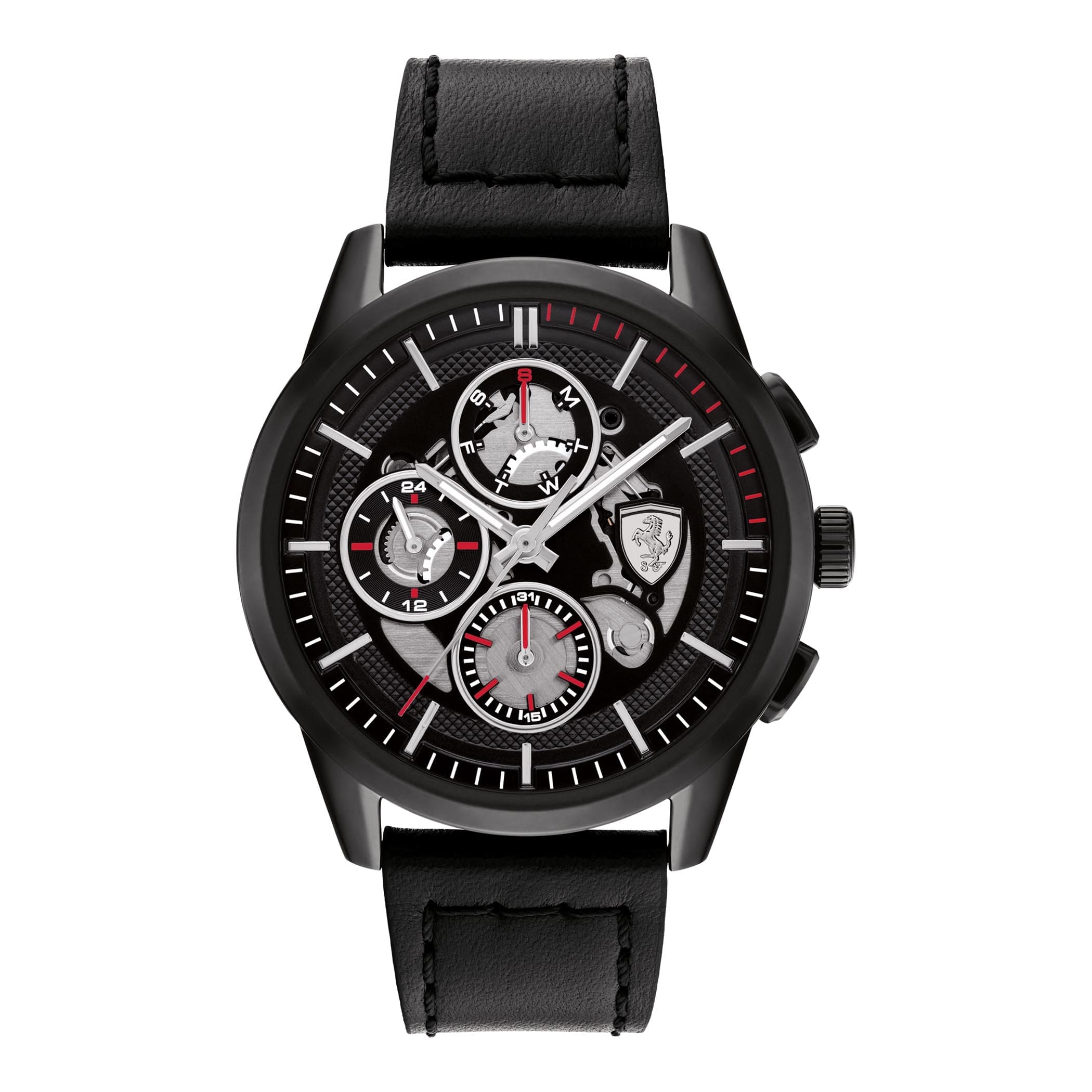 SCUDERIA FERRARI GRAND TOUR Multifunction Black Round Dial Men's Watch - 0830829