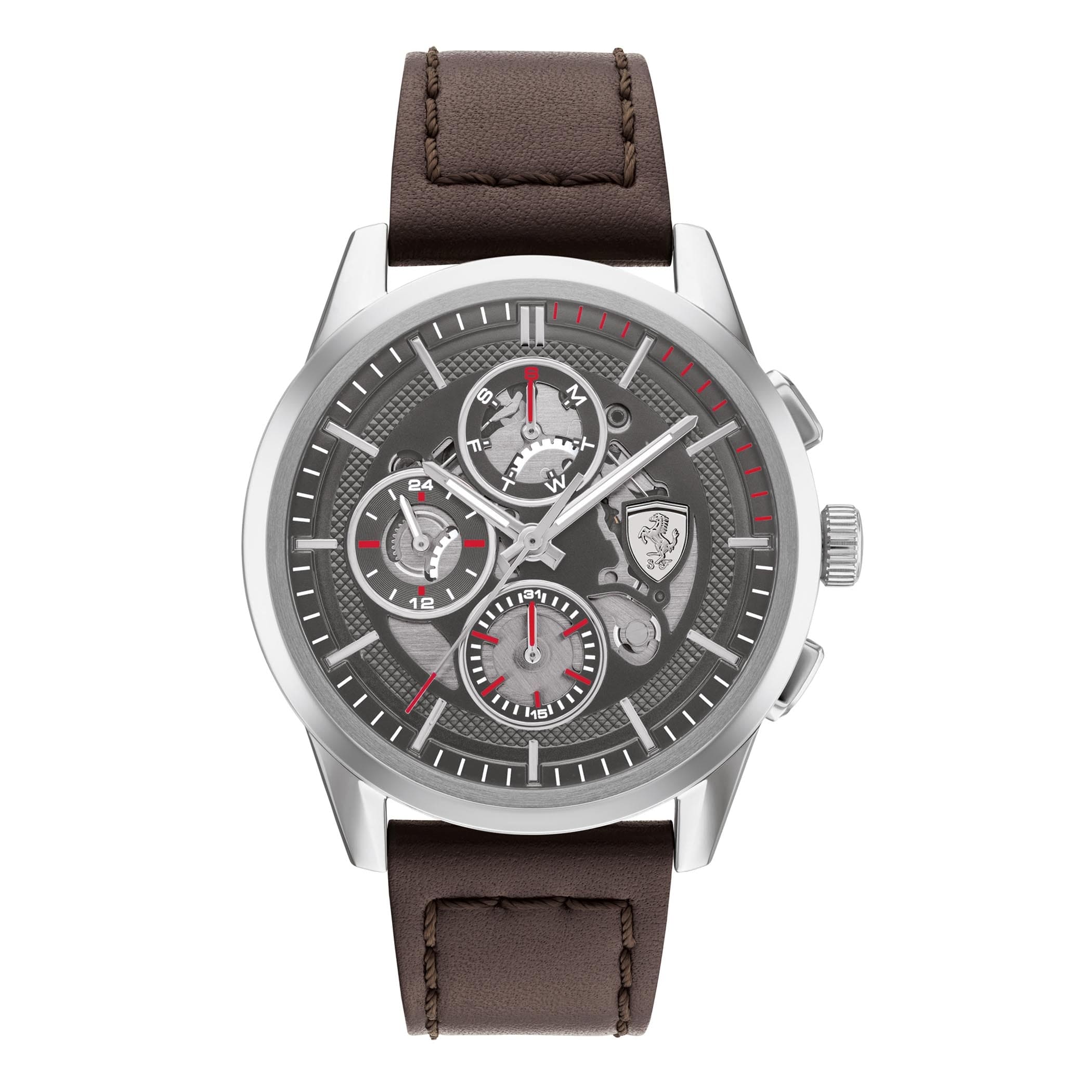 SCUDERIA FERRARI GRAND TOUR Multifunction Grey Round Dial Men's Watch - 0830830