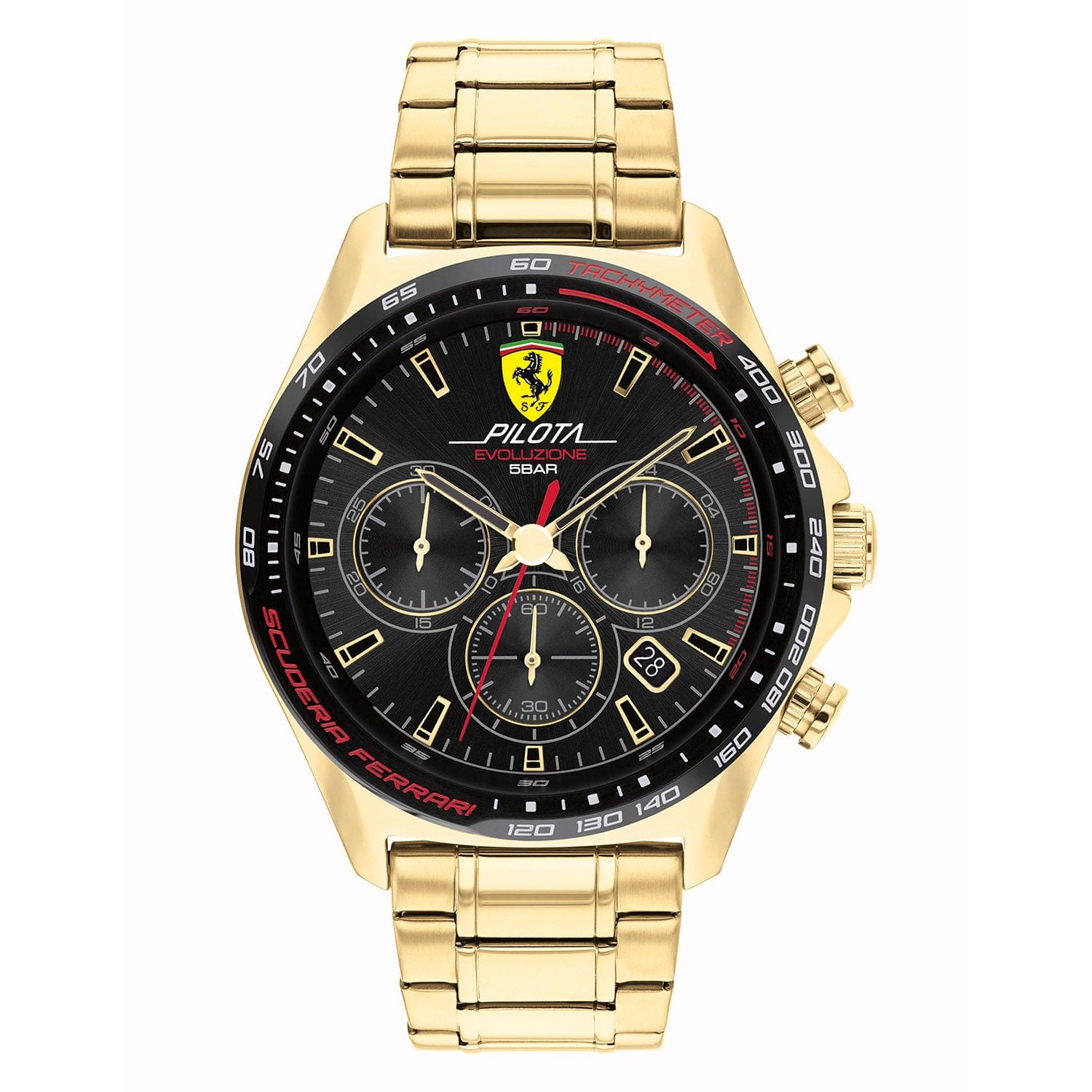 Scuderia Ferrari Pilota Evo Chronograph Black Round Dial Men's Watch- 0830841