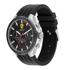 Scuderia Ferrari Pista Dual Track Multifunction Black Round Dial Men's Watch- 0830853