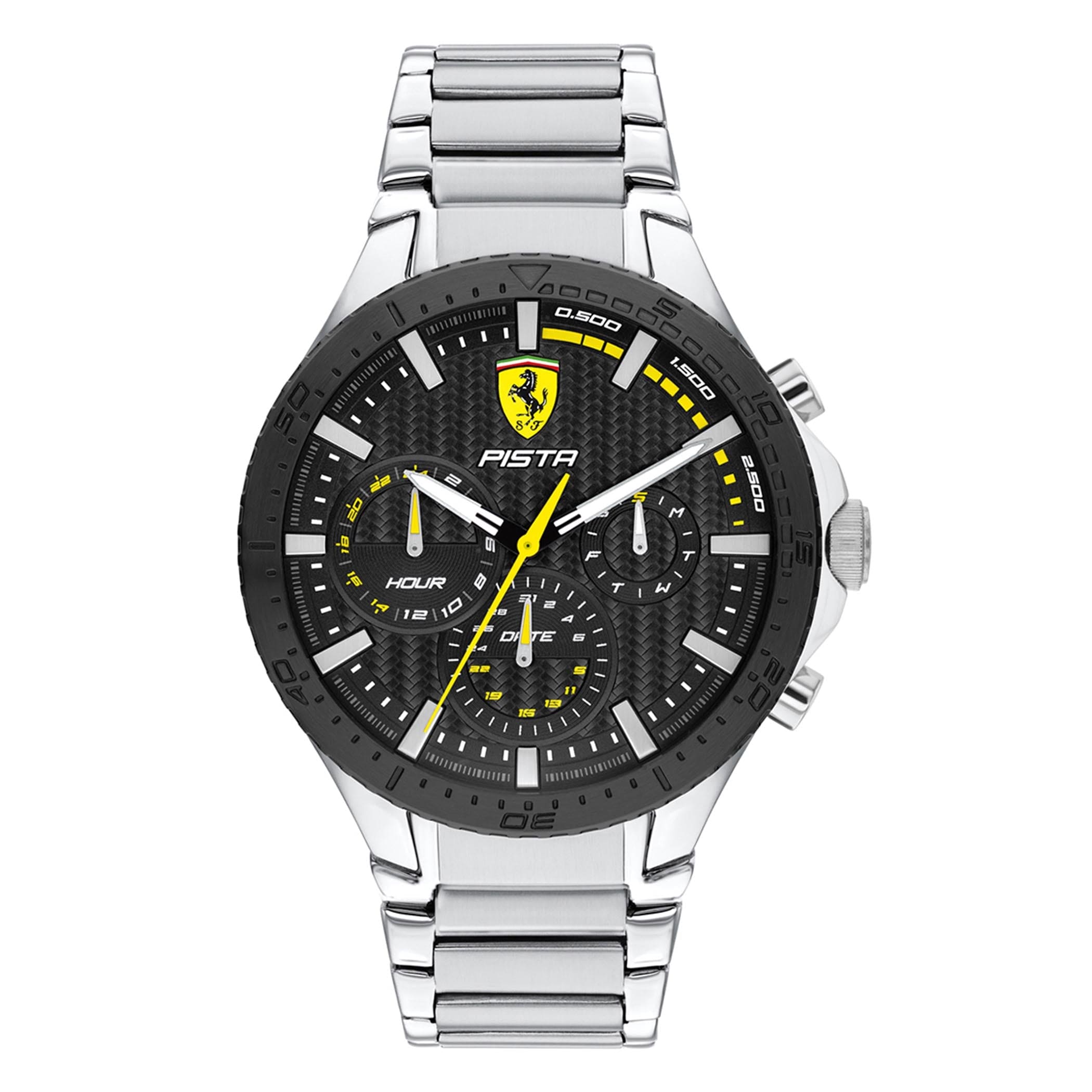 SCUDERIA FERRARI PISTA DUAL TRACK Multifunction Black Round Dial Men's Watch - 0830854