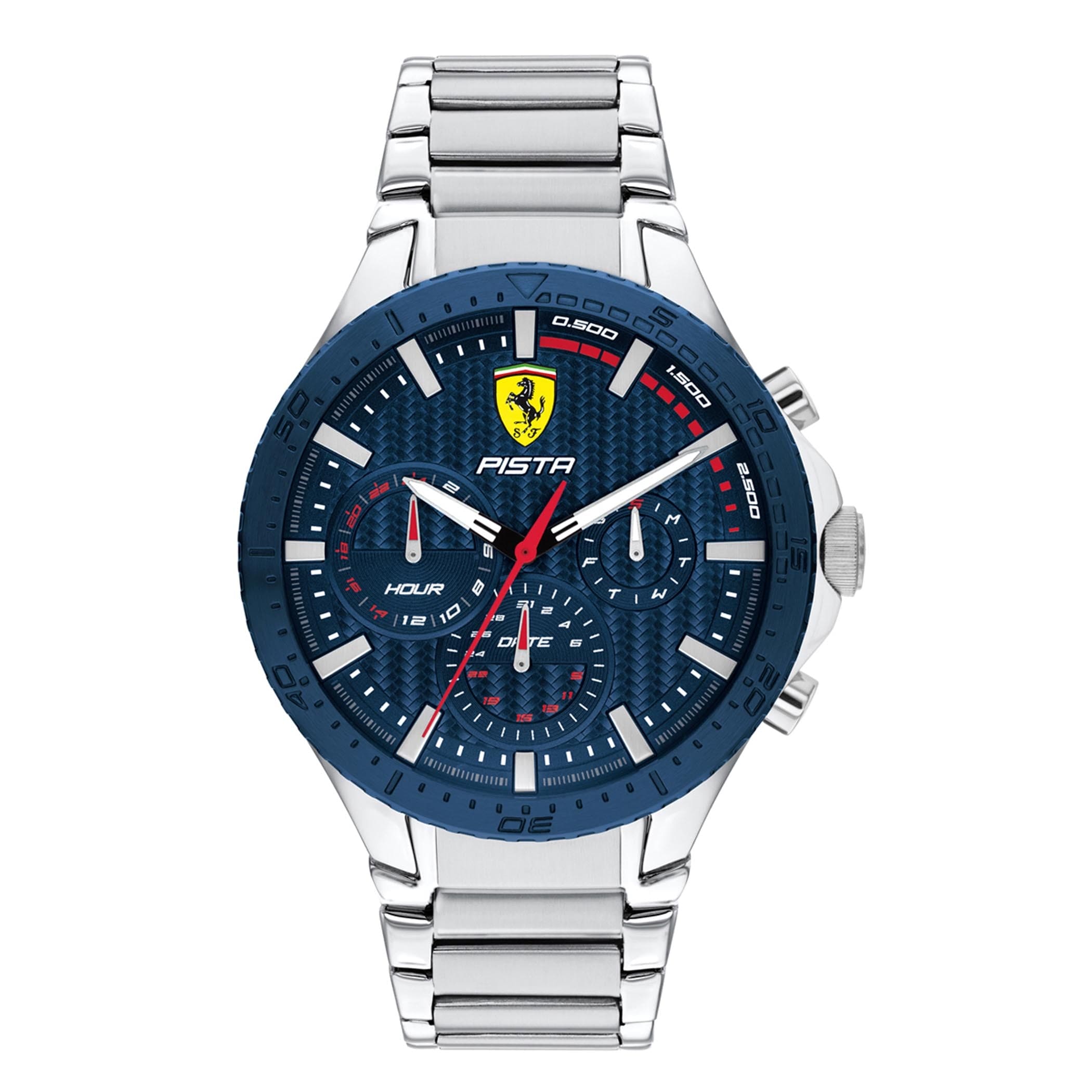 SCUDERIA FERRARI PISTA DUAL TRACK Multifunction Blue Round Dial Men's Watch - 0830855