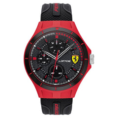 SCUDERIA FERRARI LAP TIME Multifunction Black Round Dial Men's Watch - 0830862