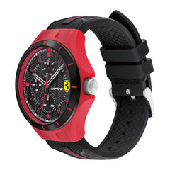 SCUDERIA FERRARI LAP TIME Multifunction Black Round Dial Men's Watch - 0830862