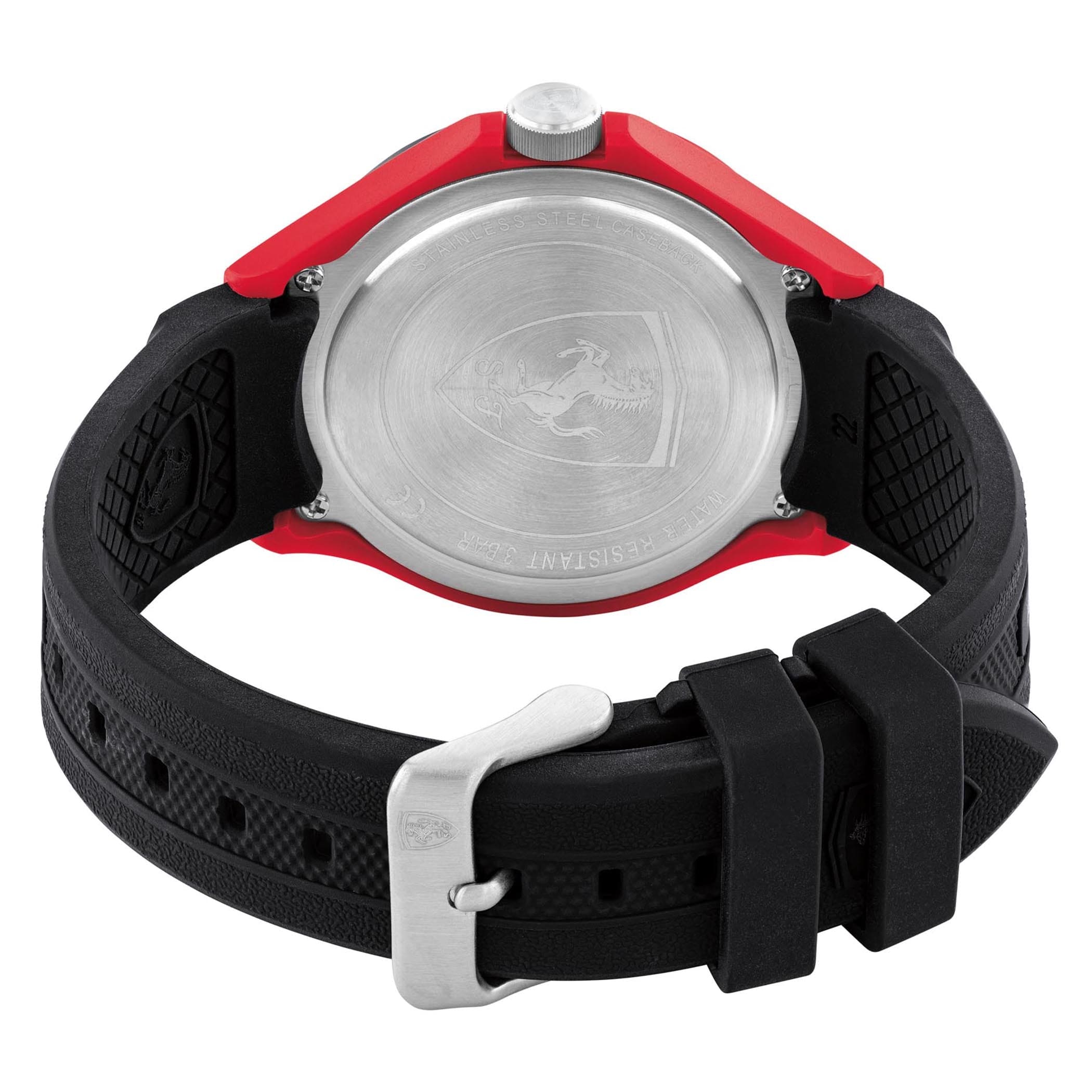SCUDERIA FERRARI LAP TIME Multifunction Black Round Dial Men's Watch - 0830862